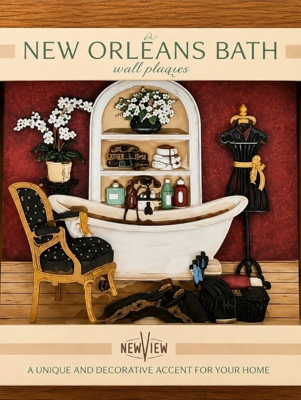 New Framed decorative bathroom prints, Victorian-style bathroom scenes by Charle